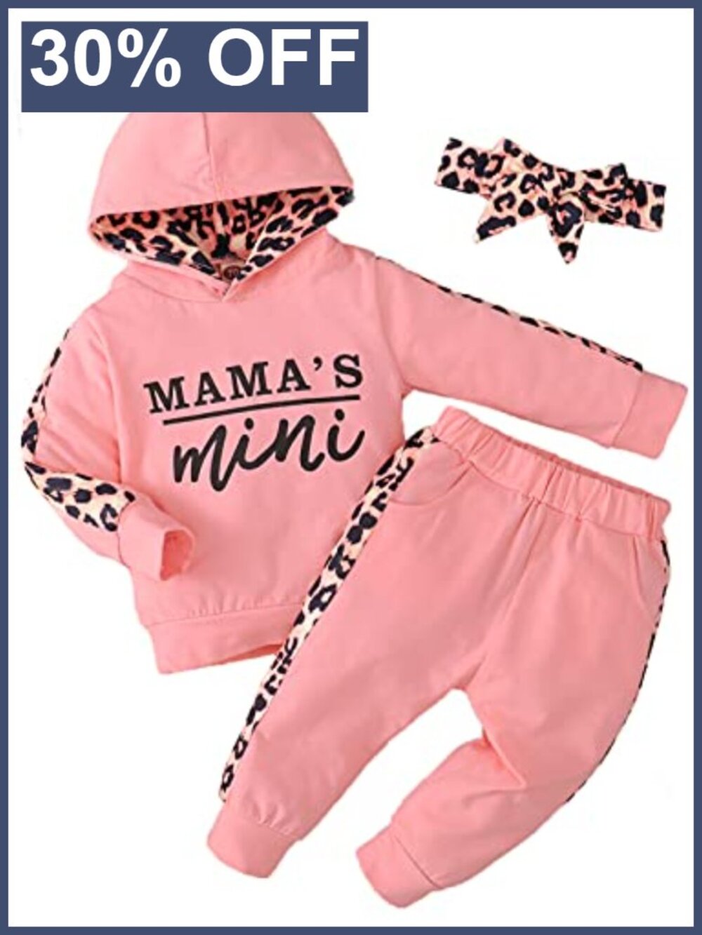 Baby Girl 3PC Hoodie Sweatshirt Pants Headband Outfit Set